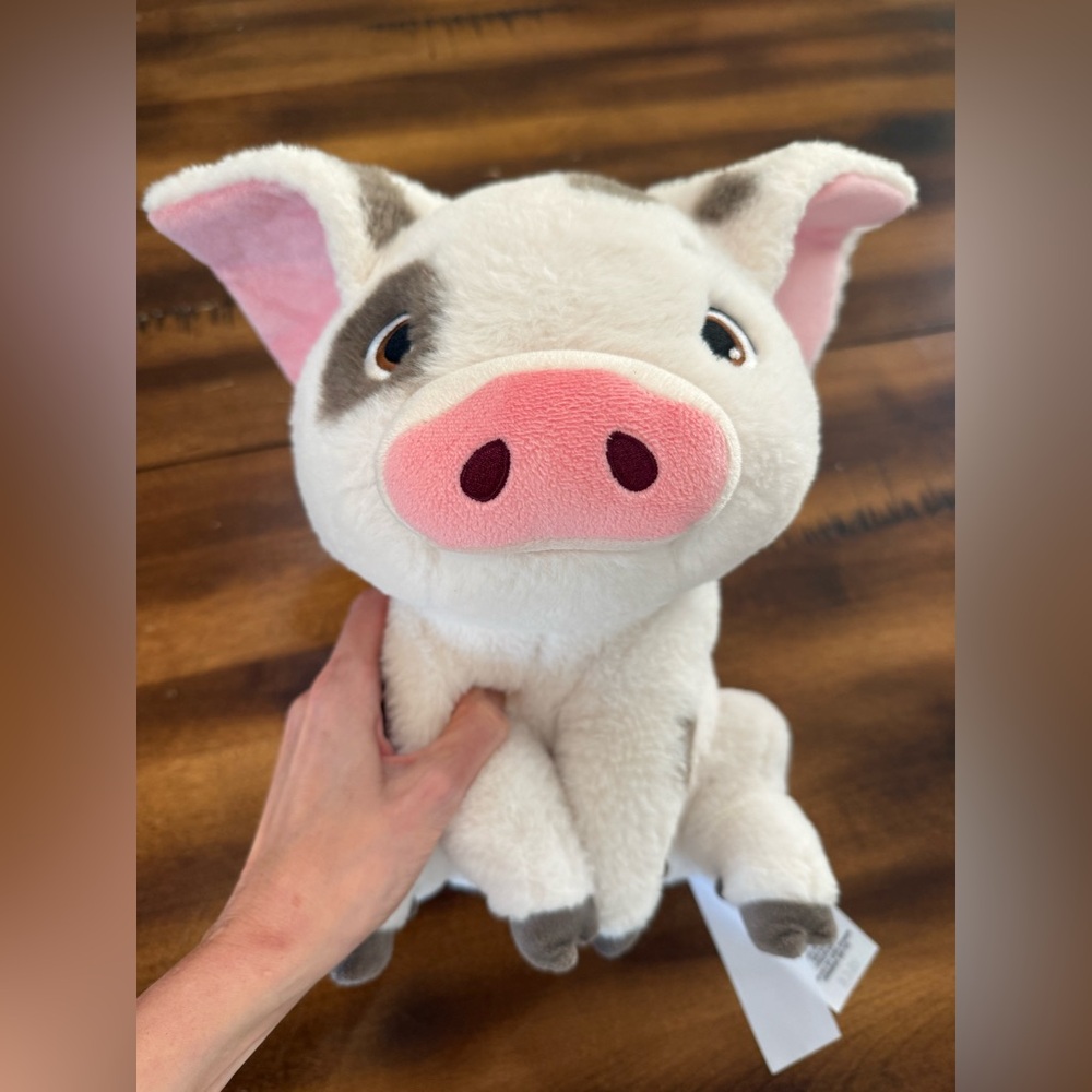 Disney Store Moana Pua Pig 13” Plush Stuffed Animal Sitting Doll Toy